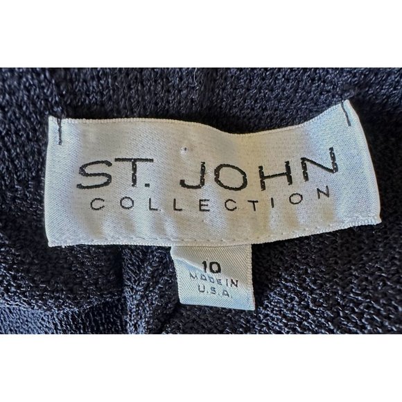 St John Collection Pants Size 10  Black Elastic Stretch Waist High Rise … - Picture 9 of 11